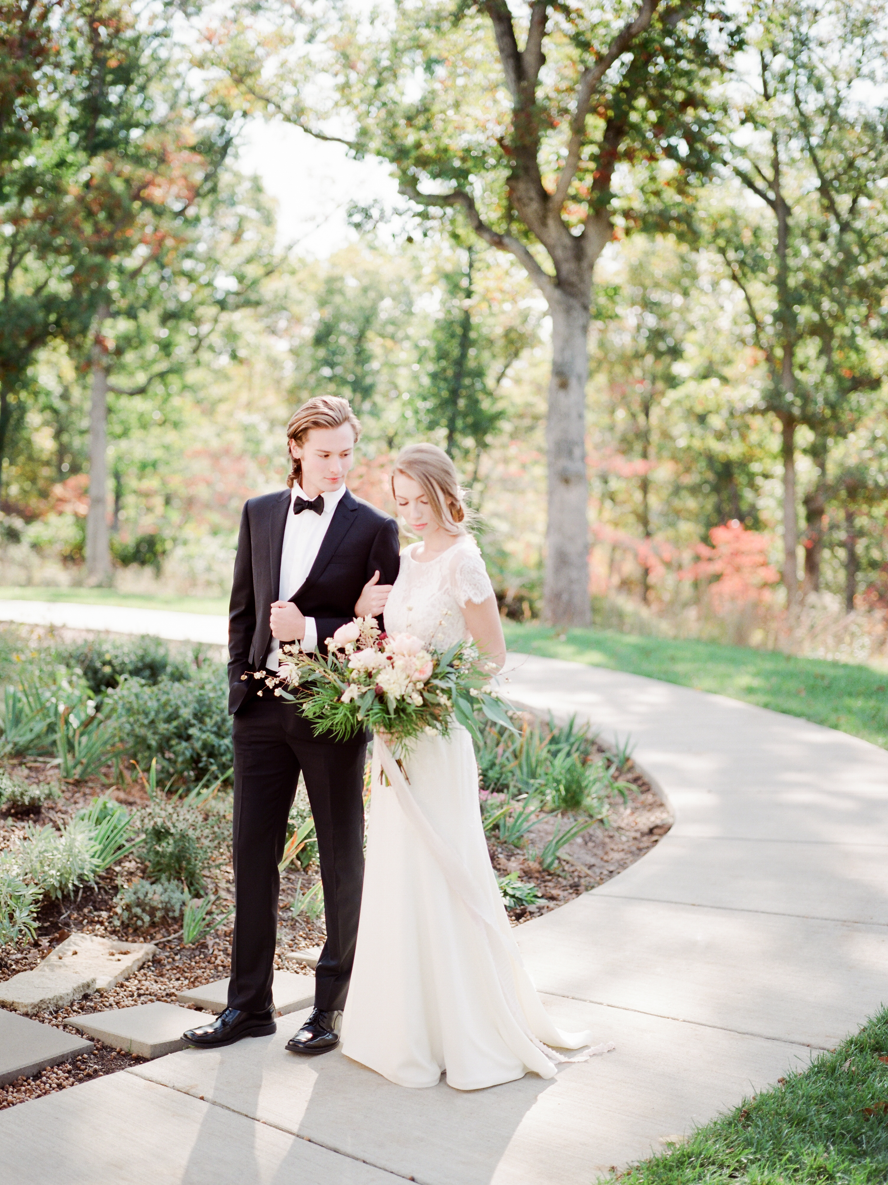 Film wedding photographer Love Tree Studios captures a beautiful bride and groom at St. Louis Missouri's new wedding venue Silver Oaks Chateau.