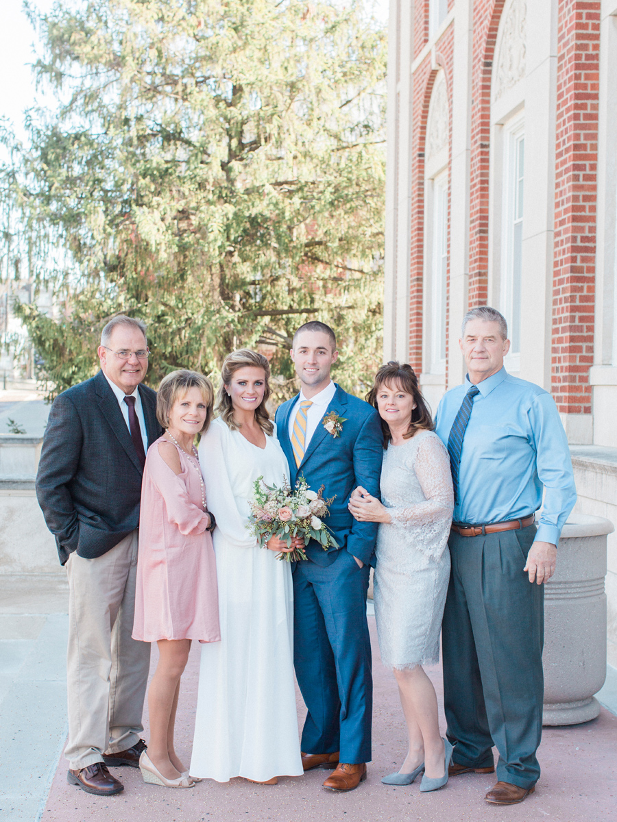 An intimate courthouse wedding in Columbia, Missouri by elopement photographer Love Tree Studios.