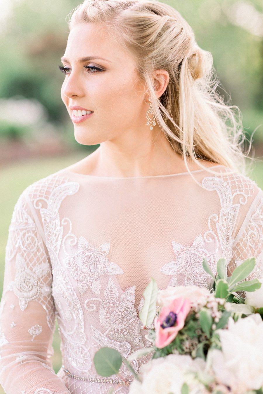 Bridal Portraits at a Blue Bell Farm wedding captures by photographer Love Tree Studios.
