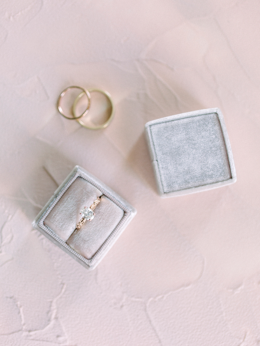 Wedding rings by The Northway Studio in a Mrs. Box by Columbia Missouri wedding photographer Love Tree Studios.