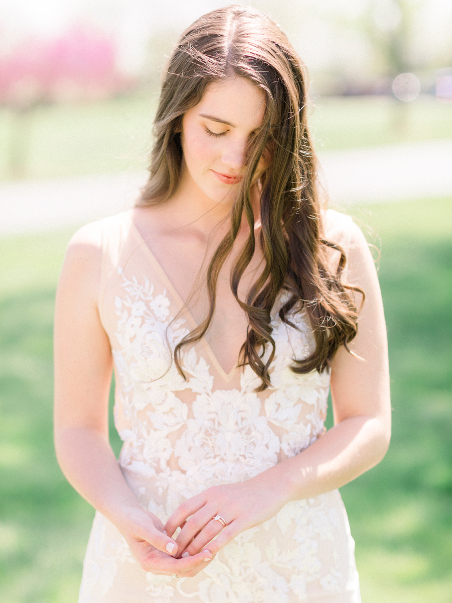 A lovely bride on her wedding day for her columbia missouri wedding by love tree studios.