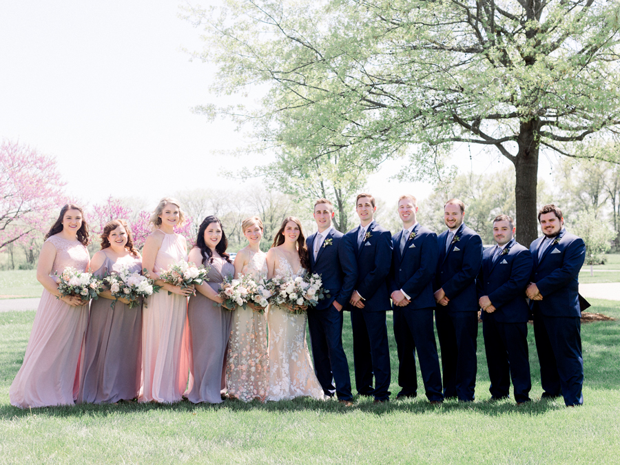 A Columbia Missouri wedding party portrait by wedding photographer Love Tree Studios.