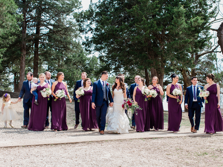 Midwest wedding photographer Love Tree Studios captures a wedding party at Ha Ha Tonka State Park at a Camdenton Missouri wedding.