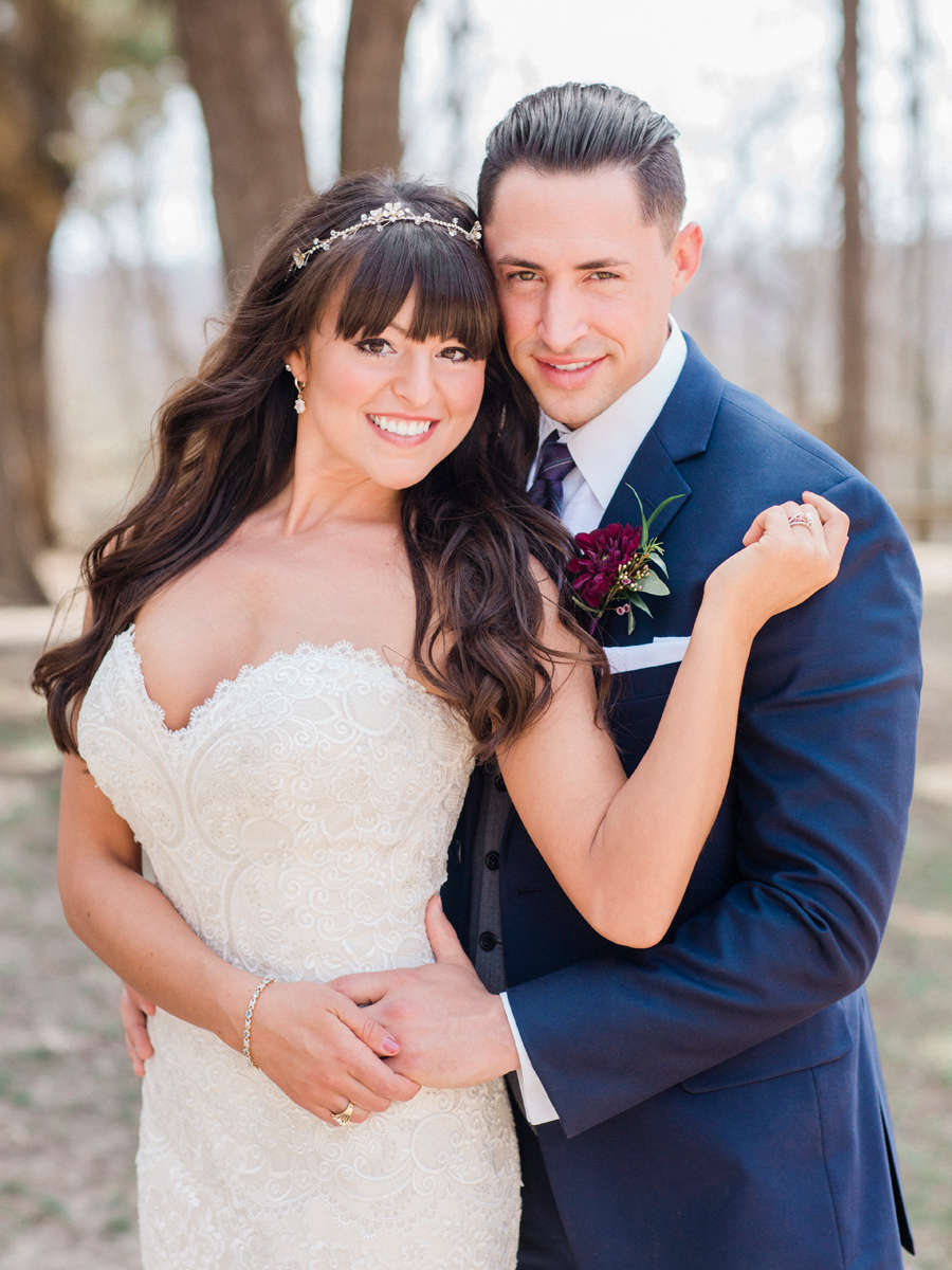The bride and groom portrait by fine art wedding photographer Love Tree Studios for a Camdenton Missouri wedding.