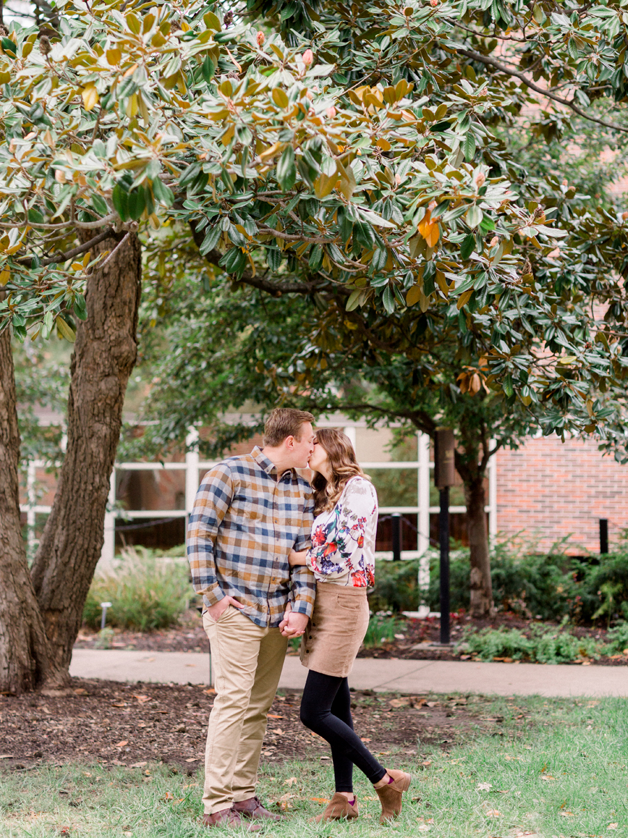 A University of Missouri campus engagement session by wedding photographer Love Tree Studios.
