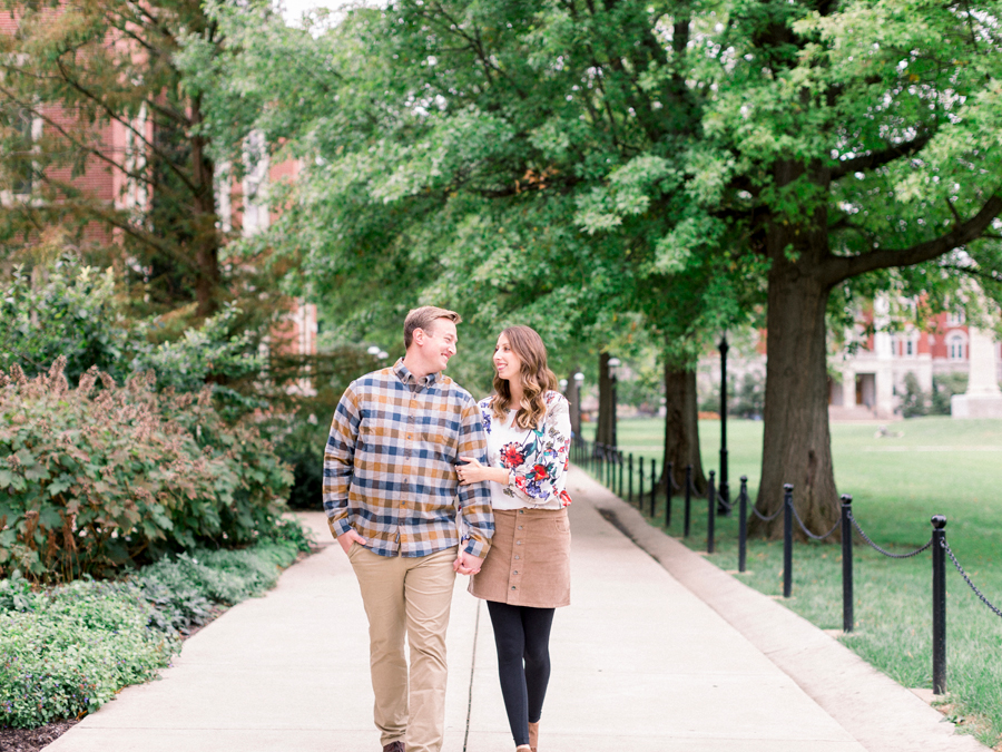 A University of Missouri campus engagement session by wedding photographer Love Tree Studios.