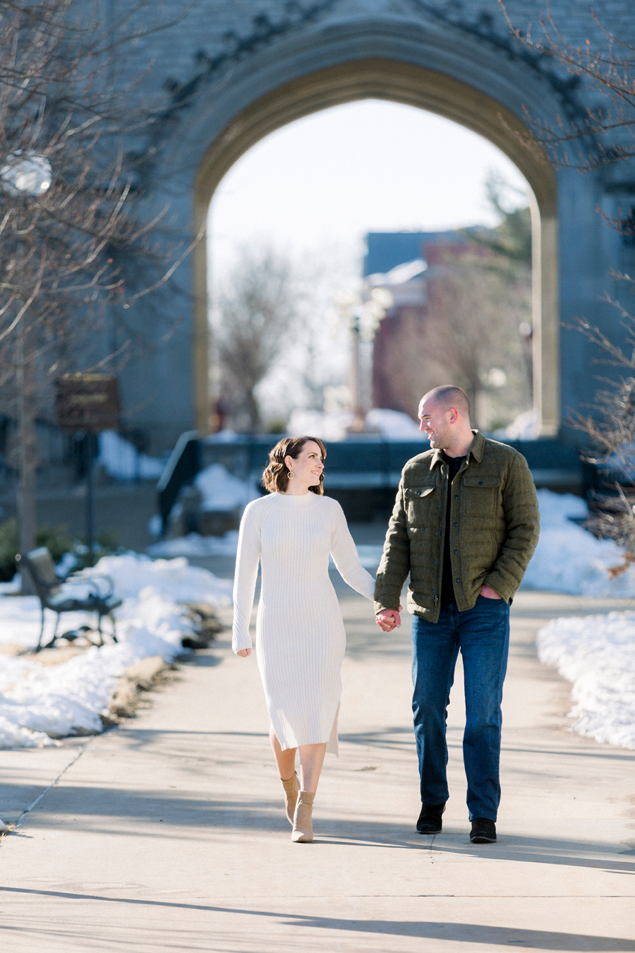 Campus engagement session in Columbia Missouri by Love Tree Studios.