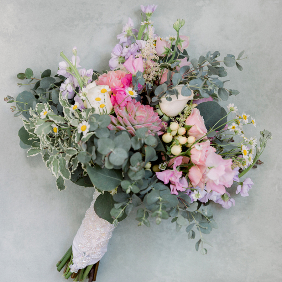 The bride's bouquet at a Blue Bell Farm wedding by Love Tree Studios.