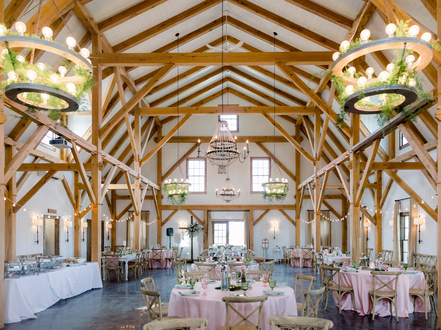 A photo of the reception at a Blue Bell Farm wedding by Love Tree Studios.