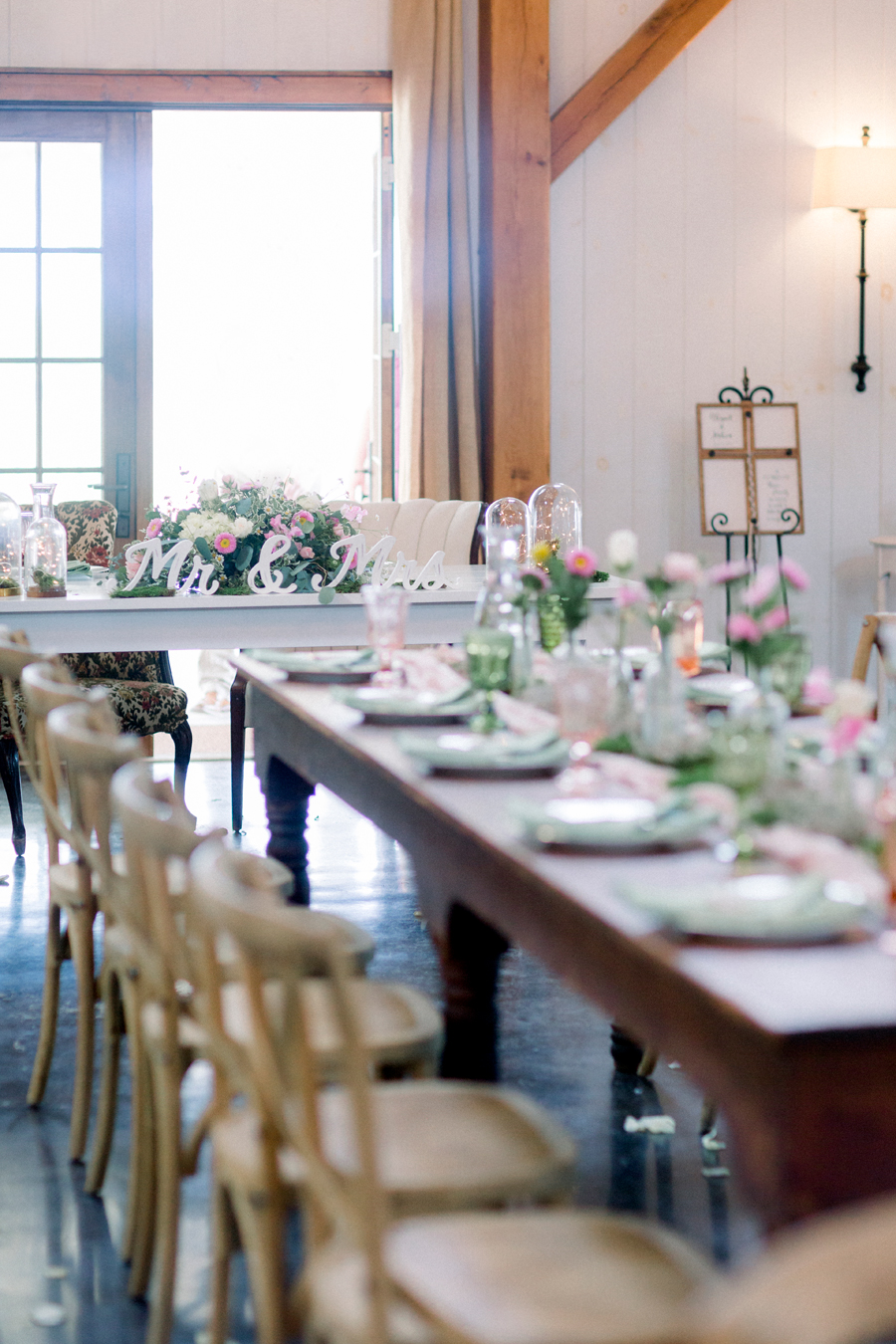 A detail photo of the reception at a Blue Bell Farm wedding by Love Tree Studios.