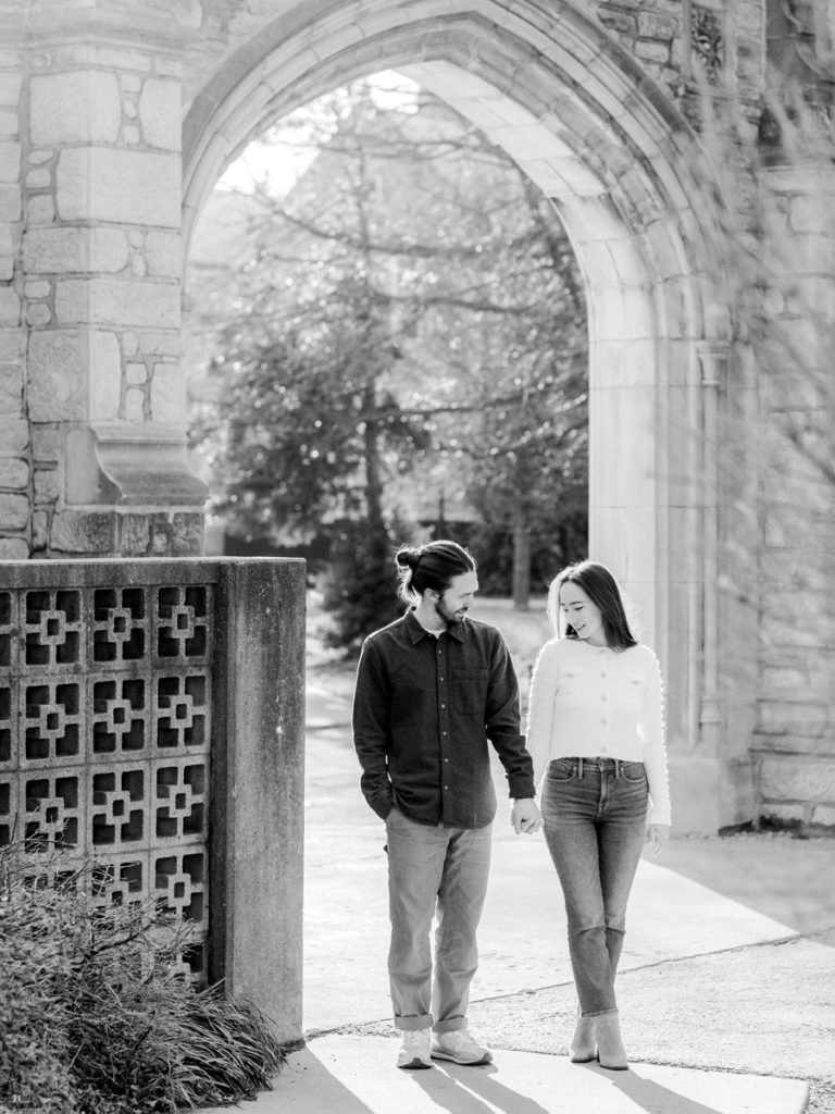 A New Year's Eve engagement session on Mizzou Campus in Columbia, Missouri by Love Tree Studios.