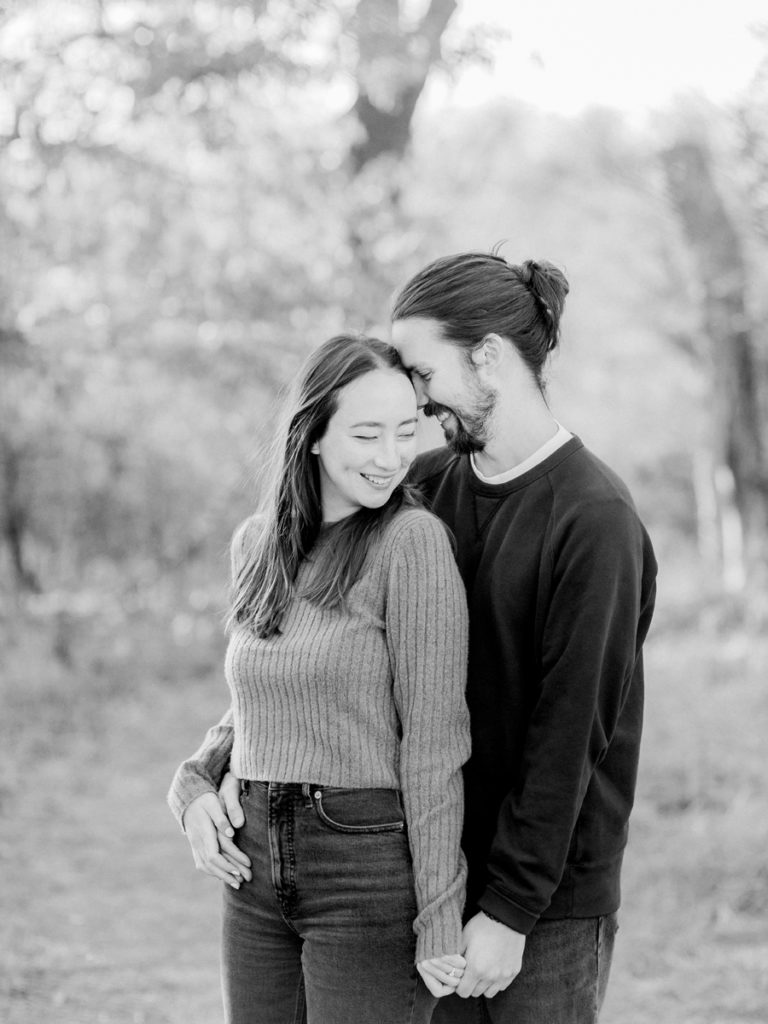 An outdoor New Year's Eve engagement session in Columbia, Missouri by Love Tree Studios.