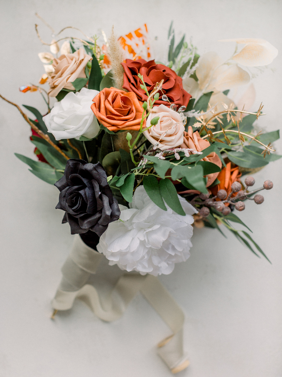 The bride's bouquet for her Atrium on Tenth wedding in Columbia, Missouri by Love Tree Studios.