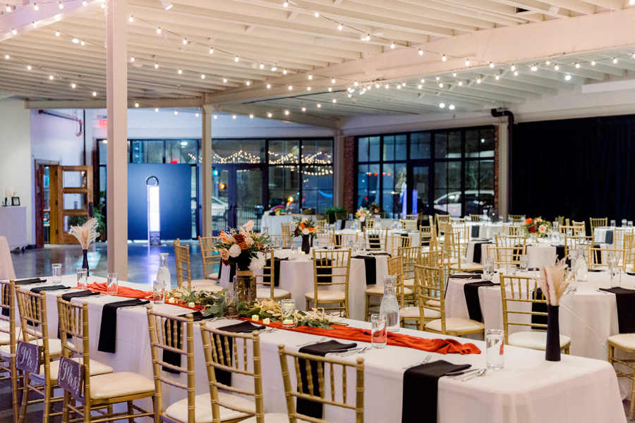 The reception at a wedding at Atrium on Tenth wedding in Columbia, Missouri by Love Tree Studios.