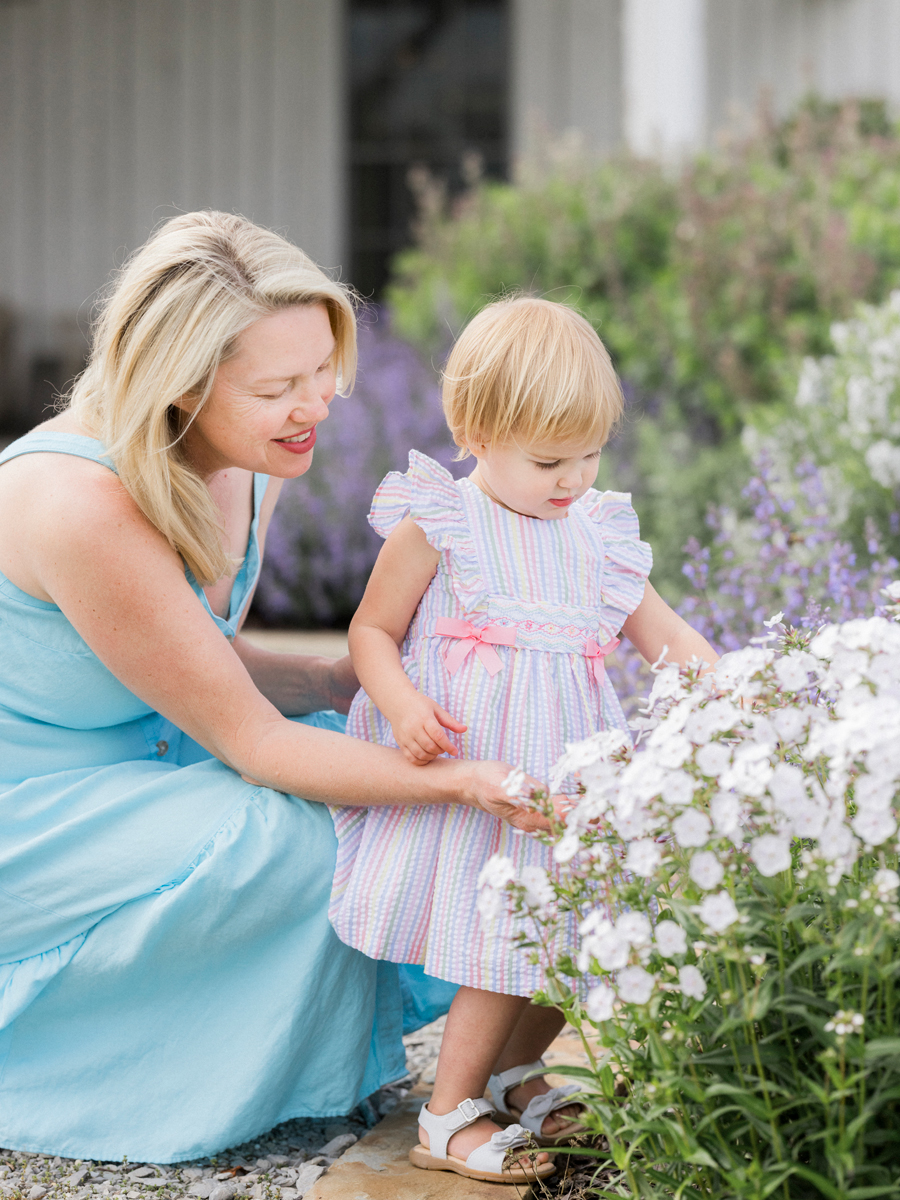 A second birthday portrait with the Bryan family at Blue Bell Farm with Love Tree Studios.