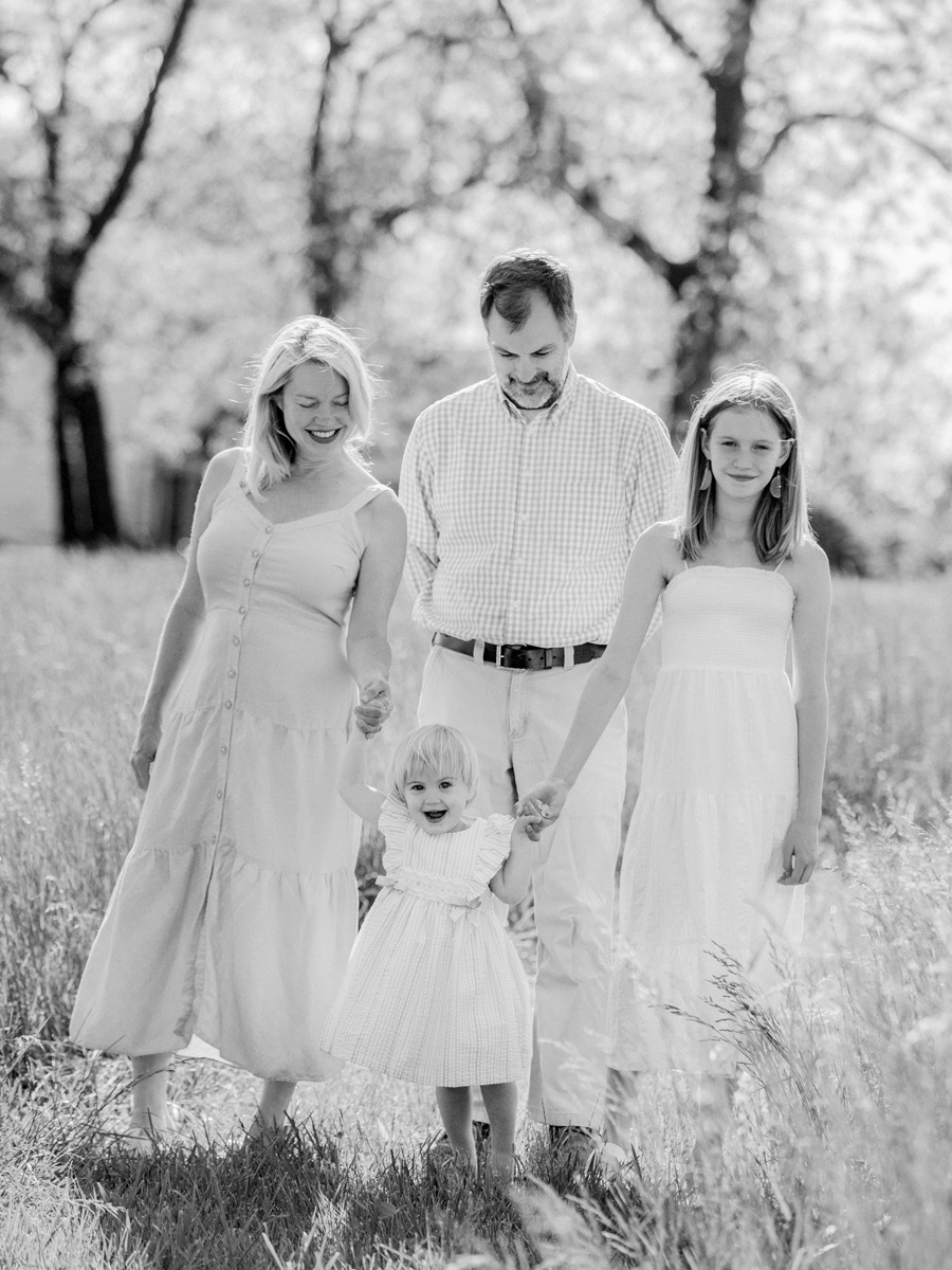 A second birthday portrait with the Bryan family at Blue Bell Farm with Love Tree Studios.