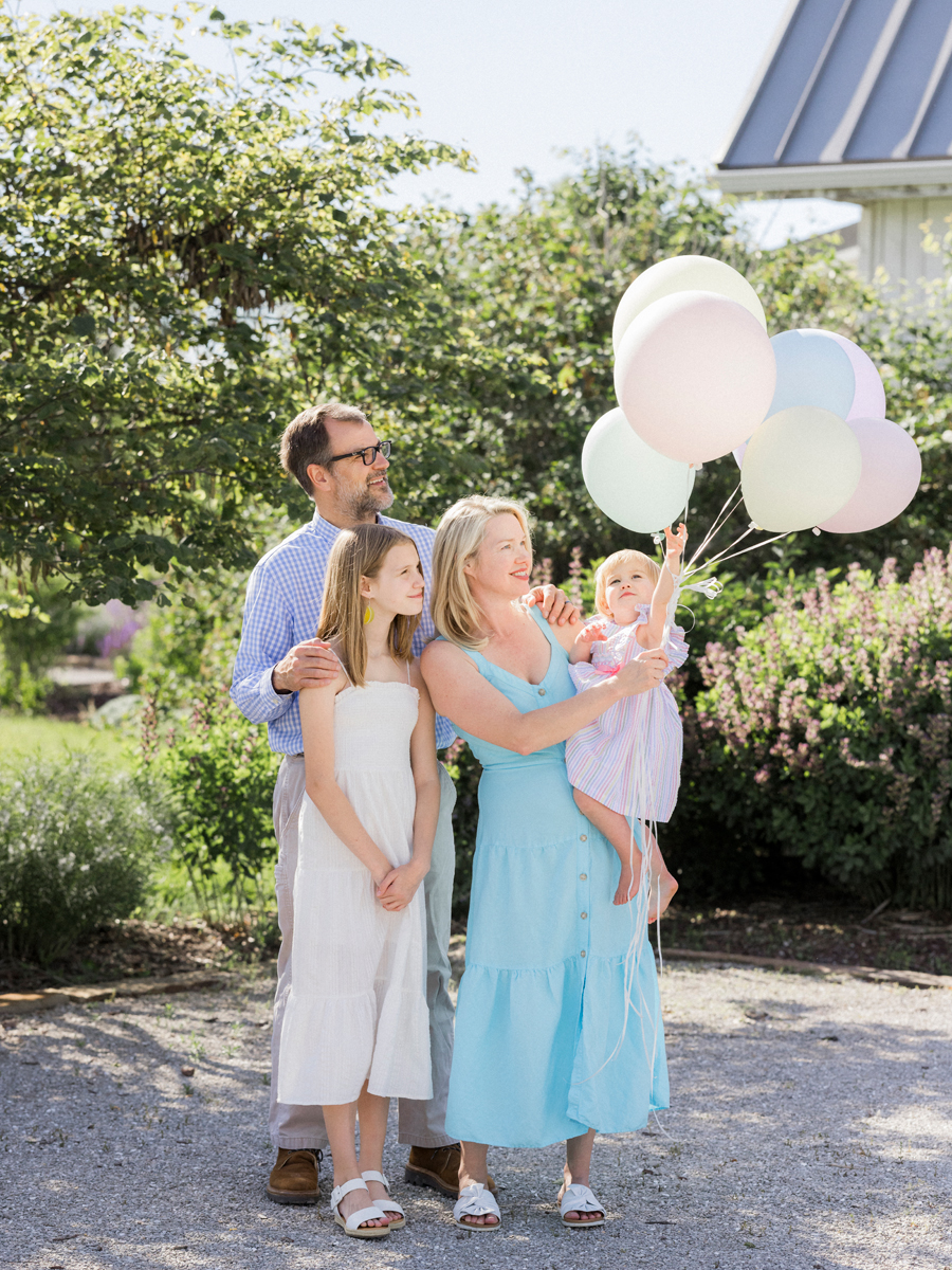 A second birthday portrait with the Bryan family at Blue Bell Farm with Love Tree Studios.