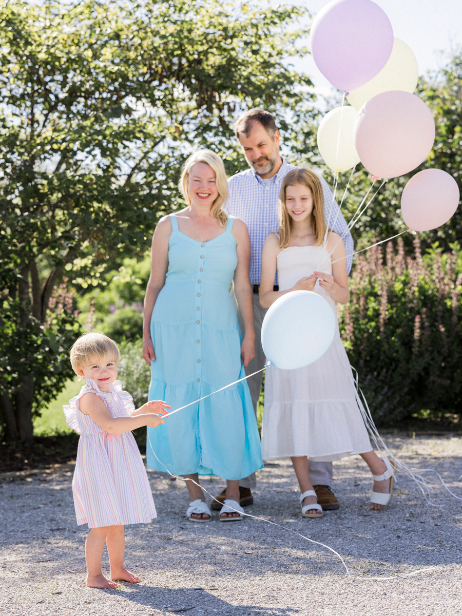 A second birthday portrait with the Bryan family at Blue Bell Farm with Love Tree Studios.