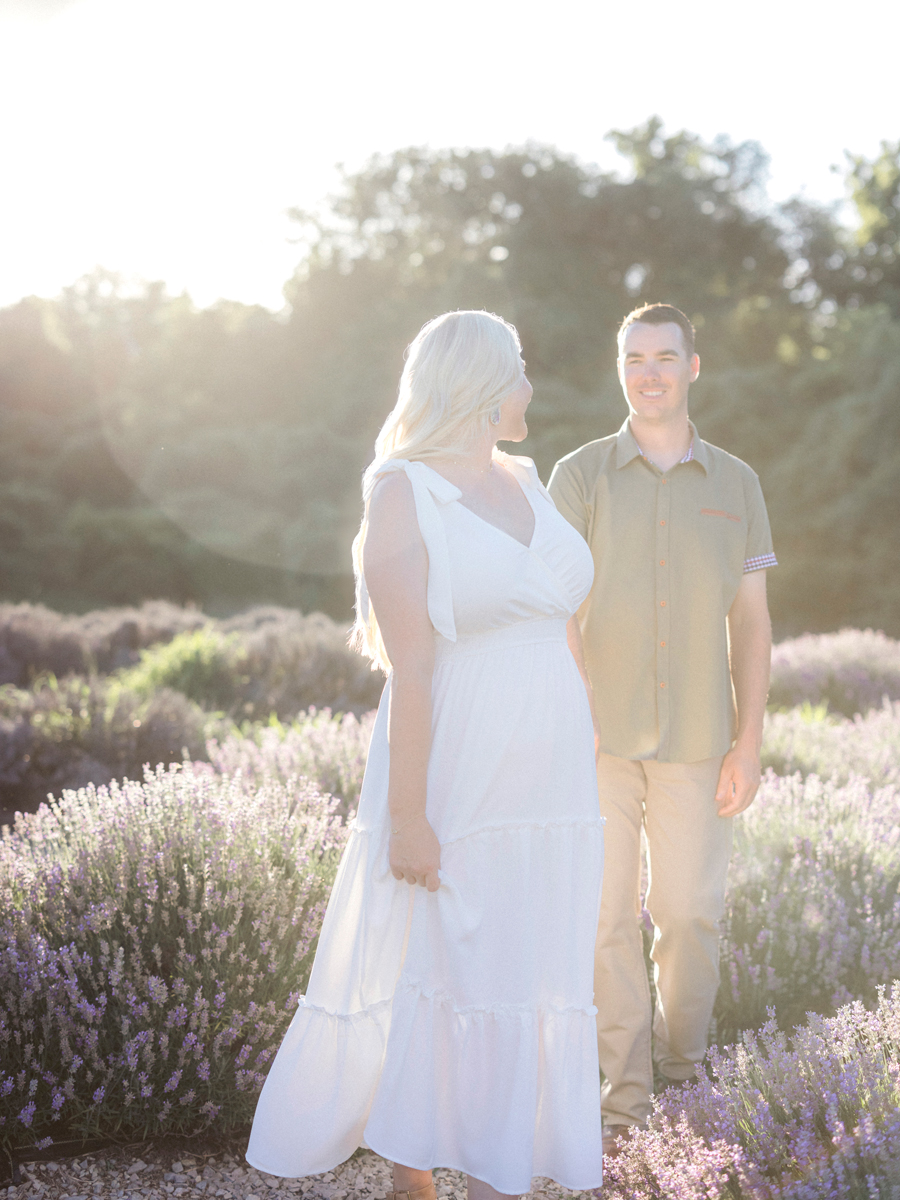 An engagement session at the lavender lookout farm in rocheport, missouri by love tree studios.