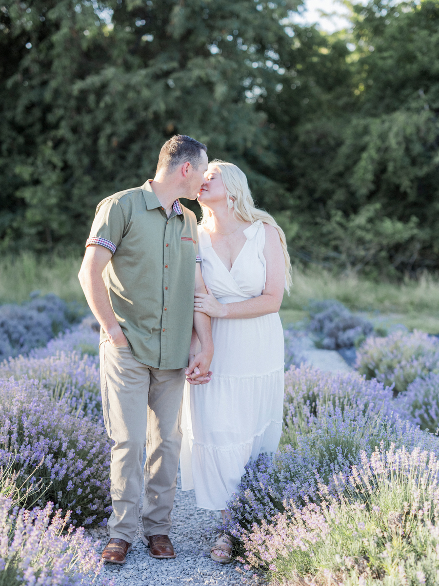 An engagement session at the lavender lookout farm in rocheport, missouri by love tree studios.