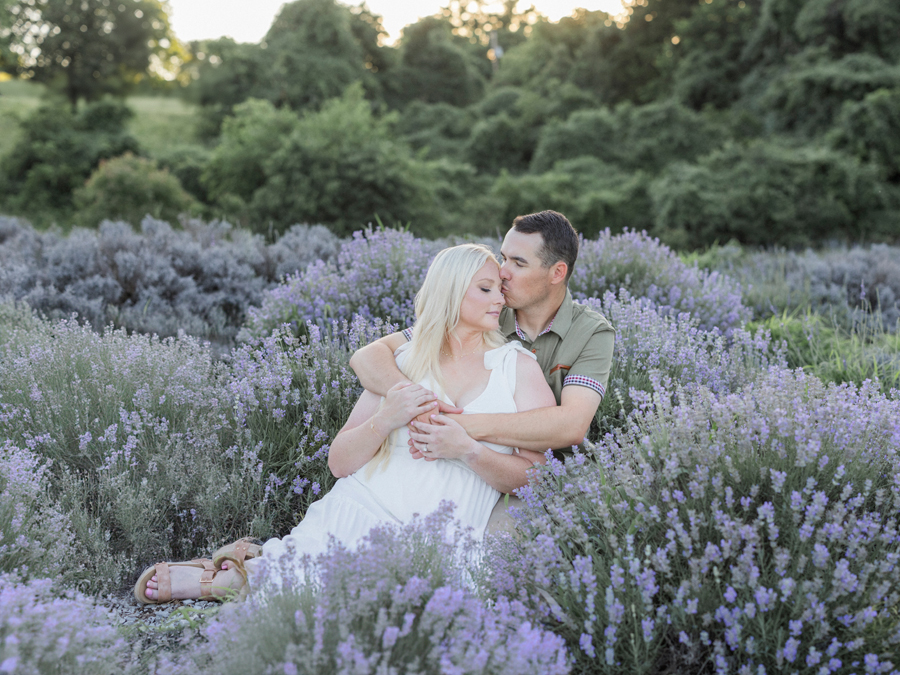 An engagement session at the lavender lookout farm in rocheport, missouri by love tree studios.