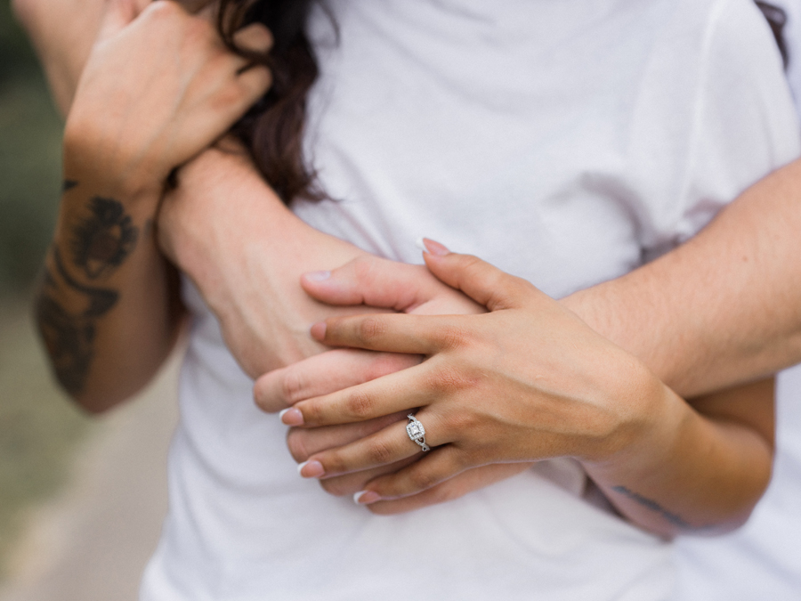 Close-up of Bryanna and Chase during their Missouri engagement session.