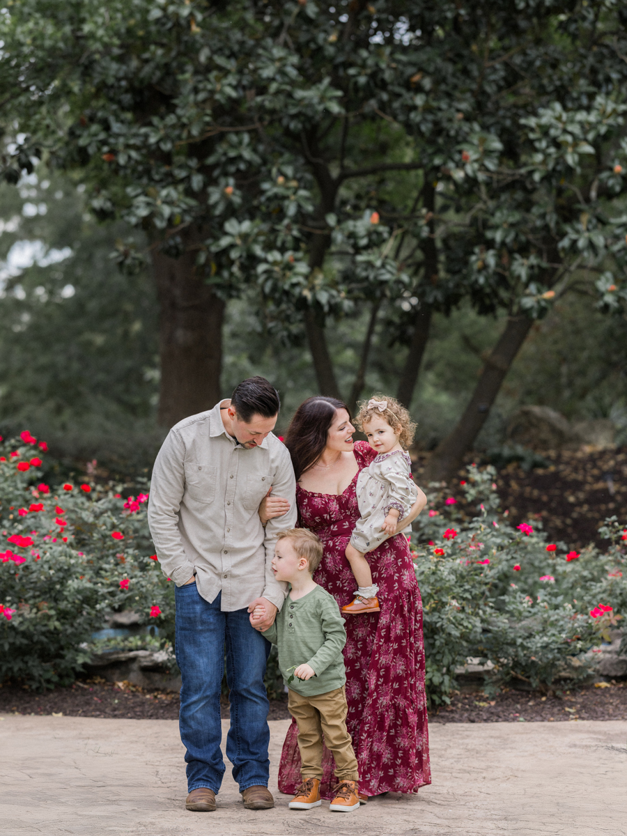 The Bahner family posing together with a scenic nature backdrop.