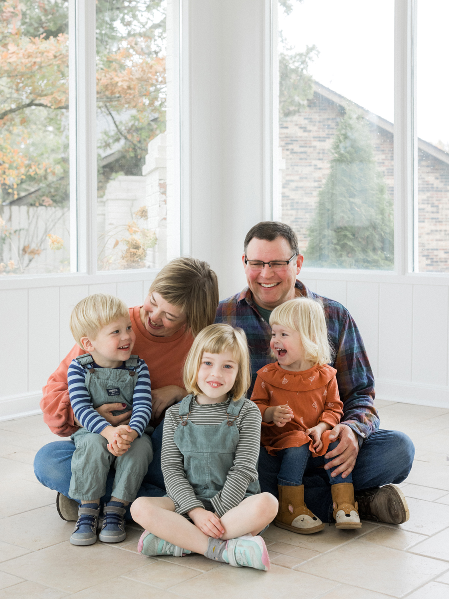 Fun and energetic studio family portrait fun at Love Tree Studios Garden Studio.