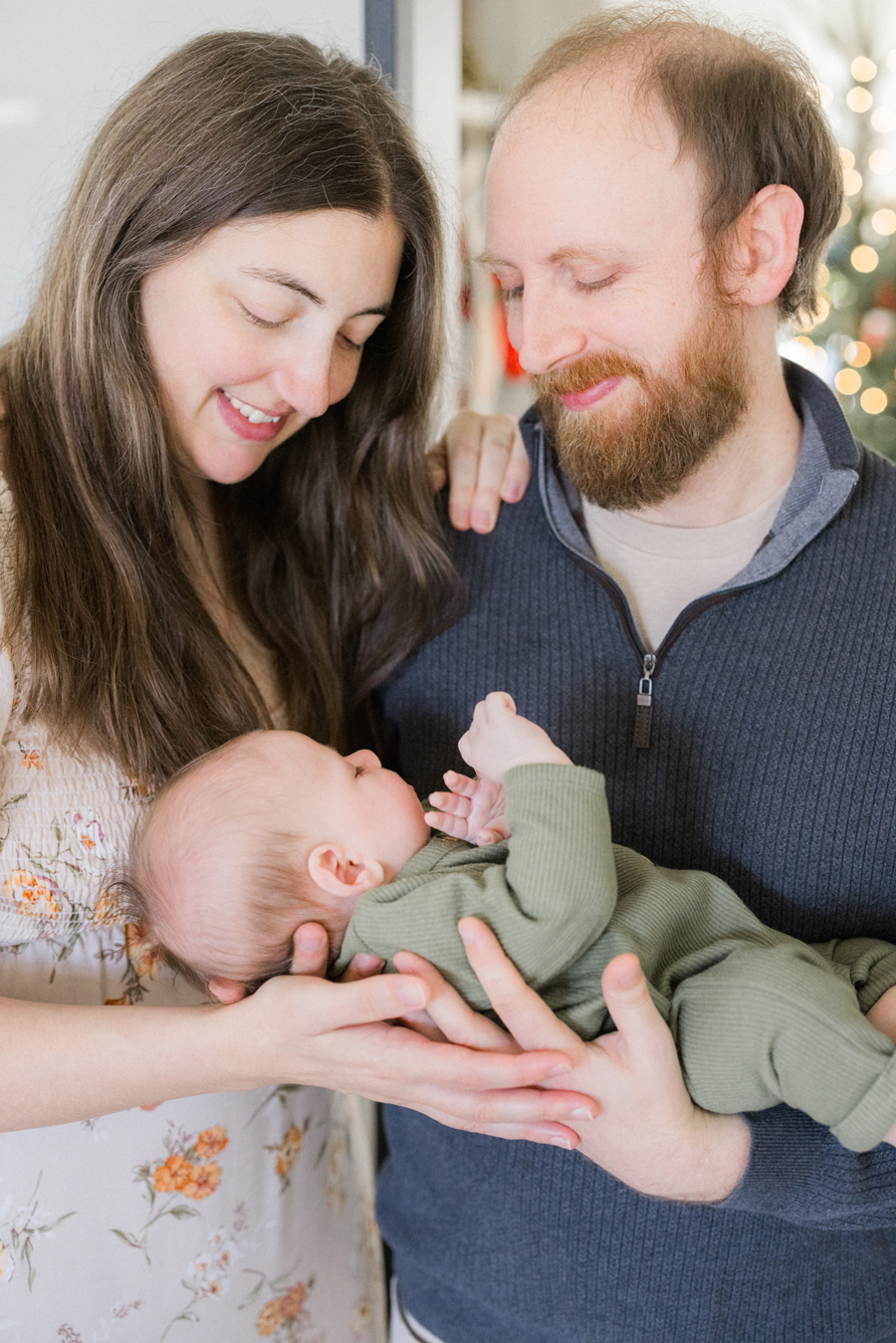 In-home newborn session with baby Corbin Wesley and his parents in Columbia, MO, captured by Love Tree Studios.