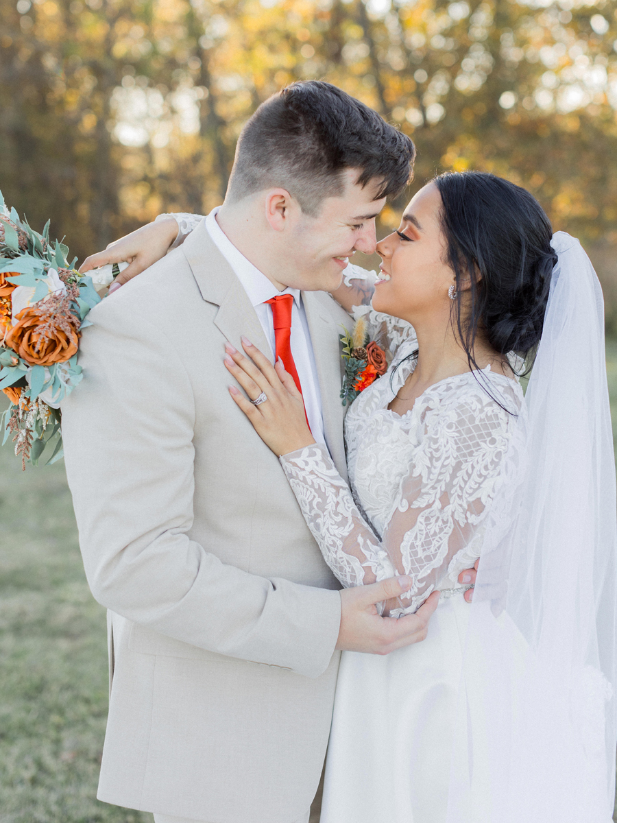 Heartfelt wedding portraits of Bryanna and Chase at Cooper's Ridge Wedding Venue, photographed by Love Tree Studios.