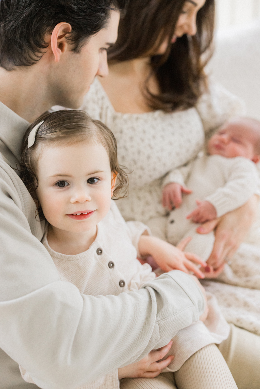 A cozy neutral-toned newborn session in Columbia Missouri, photographed by Love Tree Studios.